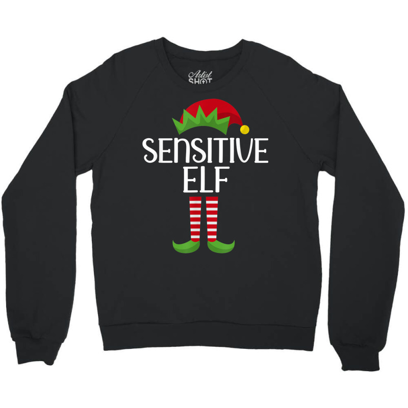 Sensitive Elf Family Matching Group Christmas Party Pajama Crewneck Sweatshirt by Color | Artistshot