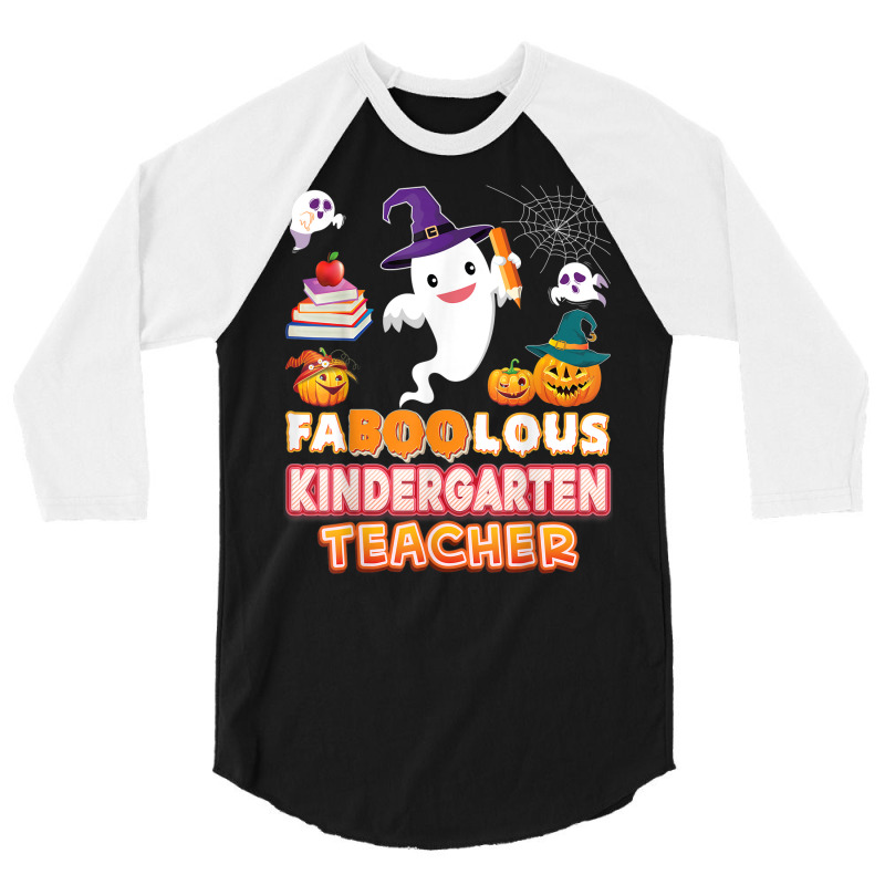 Faboolous Kindergarten Teacher Fabulous Halloween Ghost 3/4 Sleeve Shirt | Artistshot