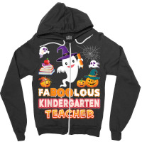 Faboolous Kindergarten Teacher Fabulous Halloween Ghost Zipper Hoodie | Artistshot