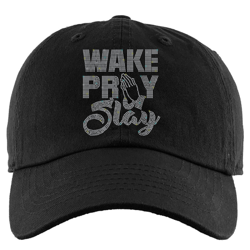 Wake Pray Slay Rhinestone Funny Christian For Birthday Girl Kids Cap by Fashology | Artistshot