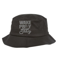 Wake Pray Slay Rhinestone Funny Christian For Birthday Girl Bucket Hat | Artistshot