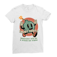 Existential Dread Retro Cartoon Bomb Grenade Nihilism T Shirt Ladies Fitted T-shirt | Artistshot