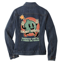 Existential Dread Retro Cartoon Bomb Grenade Nihilism T Shirt Ladies Denim Jacket | Artistshot