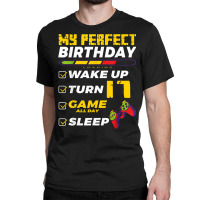 17th Birthday Party Perfect For Gamer 17 Years Old Boy Kids Classic T-shirt | Artistshot