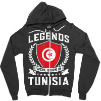 Vintage Design Tunisian Flag Legends Were Born In Tunisia Zipper Hoodie | Artistshot