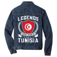 Vintage Design Tunisian Flag Legends Were Born In Tunisia Men Denim Jacket | Artistshot