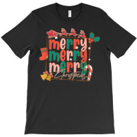 Merry Christmas Family Retro Groovy Santa's Reindeer Sleigh T-shirt | Artistshot