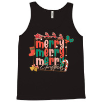 Merry Christmas Family Retro Groovy Santa's Reindeer Sleigh Tank Top | Artistshot