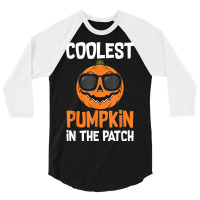 Coolest Pumpkin In The Patch Halloween Boys Girls Men Kids 3/4 Sleeve Shirt | Artistshot