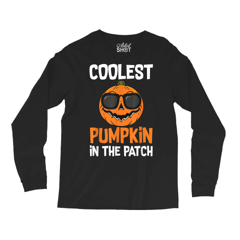 Coolest Pumpkin In The Patch Halloween Boys Girls Men Kids Long Sleeve Shirts | Artistshot