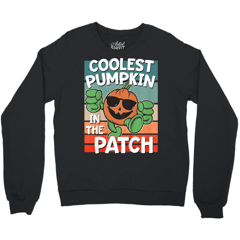 Kids Funny Kids Halloween Shirt Coolest Pumpkin In The Patch Crewneck Sweatshirt | Artistshot