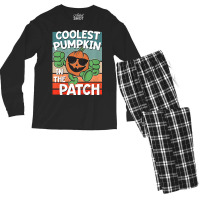 Kids Funny Kids Halloween Shirt Coolest Pumpkin In The Patch Men's Long Sleeve Pajama Set | Artistshot