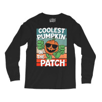 Kids Funny Kids Halloween Shirt Coolest Pumpkin In The Patch Long Sleeve Shirts | Artistshot