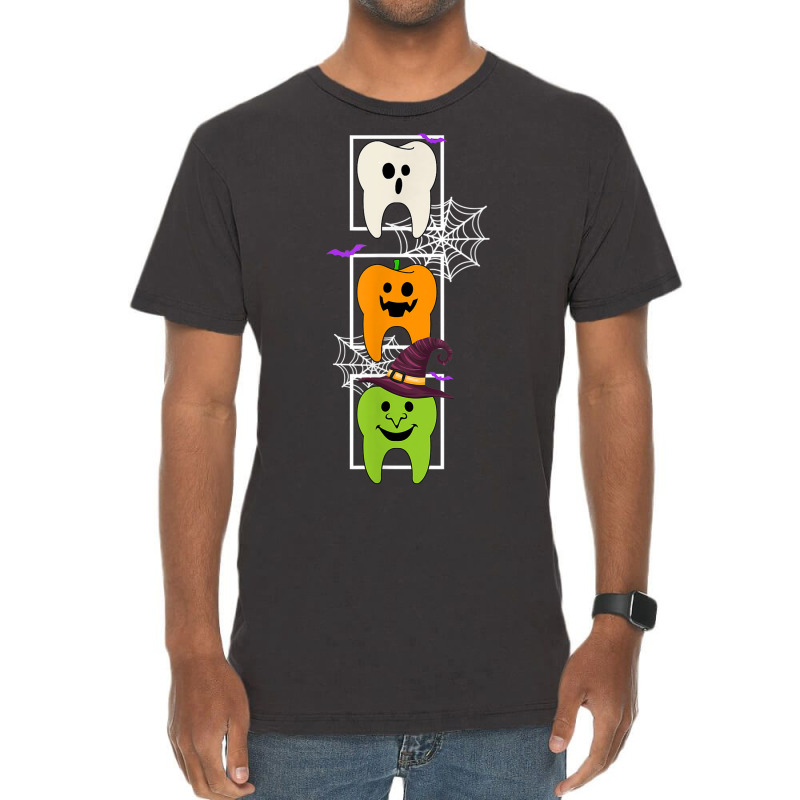 Halloween Dentist Dental Hygienistth Ghost Pumpkin Witch Vintage T-shirt | Artistshot