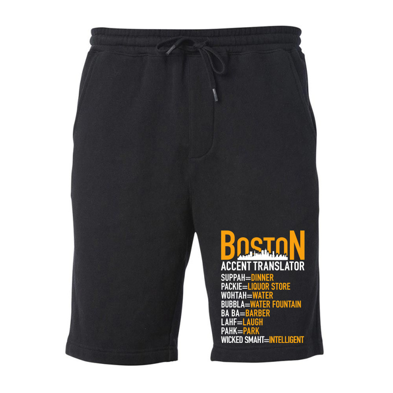 Wicked Smaht Funny Boston Accent Translator Bostonians Gifts Fleece Short | Artistshot