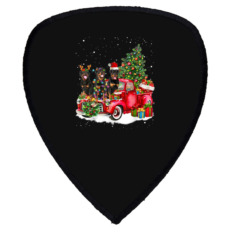 3 Rottweiler Truck Christmas Light Tree Reindeer Santa Xmas Shield S Patch | Artistshot