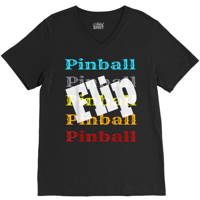 Vintage Pinball Retro Arcade Game Player Flip Winner Winning V-neck Tee | Artistshot