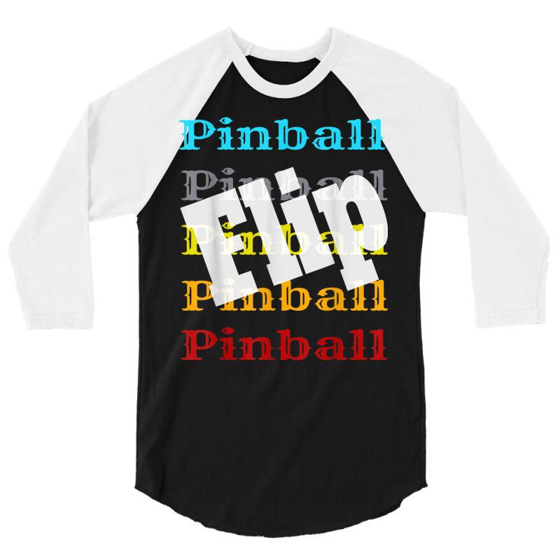 Vintage Pinball Retro Arcade Game Player Flip Winner Winning 3/4 Sleeve Shirt | Artistshot