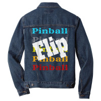 Vintage Pinball Retro Arcade Game Player Flip Winner Winning Men Denim Jacket | Artistshot