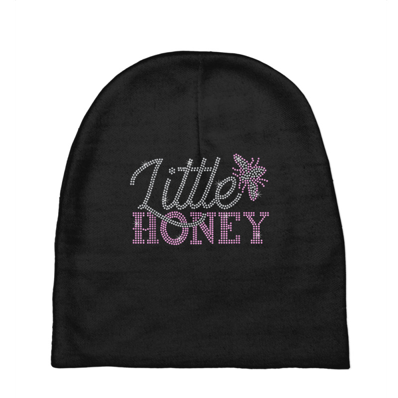 Little Honey Butterfly Rhinestone Design For Woman Birthday Baby Beanies by August | Artistshot