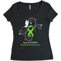 Stop The Stigma Mental Health Awareness Women's Triblend Scoop T-shirt | Artistshot