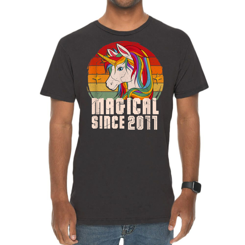 Magical Since 2011 Vintage Unicorn Birthday Vintage T-shirt | Artistshot