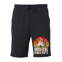 Magical Since 2011 Vintage Unicorn Birthday Fleece Short | Artistshot