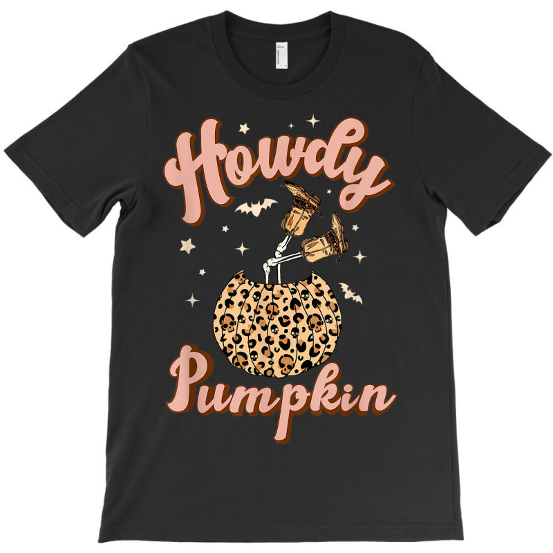 Leopard Howdy Pumpkin Skeleton Cowboy Western Halloween T-shirt | Artistshot