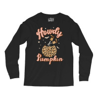 Leopard Howdy Pumpkin Skeleton Cowboy Western Halloween Long Sleeve Shirts | Artistshot