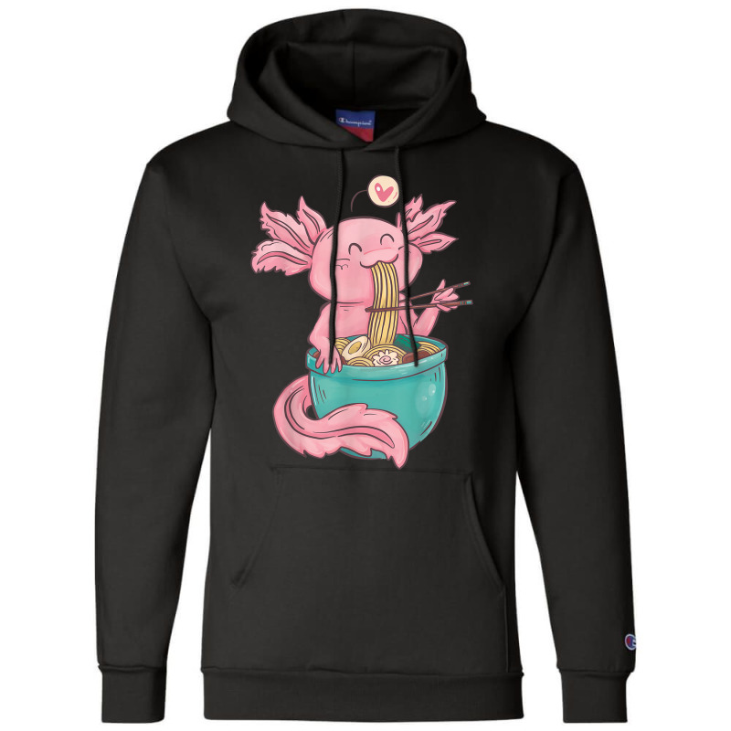 Ramen Axolotl Noodles Graphic Champion Hoodie | Artistshot