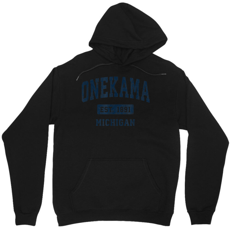 Onekama Michigan Mi Vintage Athletic Sports Design Unisex Hoodie | Artistshot