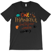 One Thankful Healthcare Worker Leopard Pumpkin Thanksgiving T-shirt | Artistshot