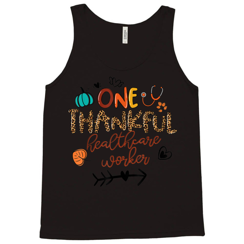 One Thankful Healthcare Worker Leopard Pumpkin Thanksgiving Tank Top | Artistshot