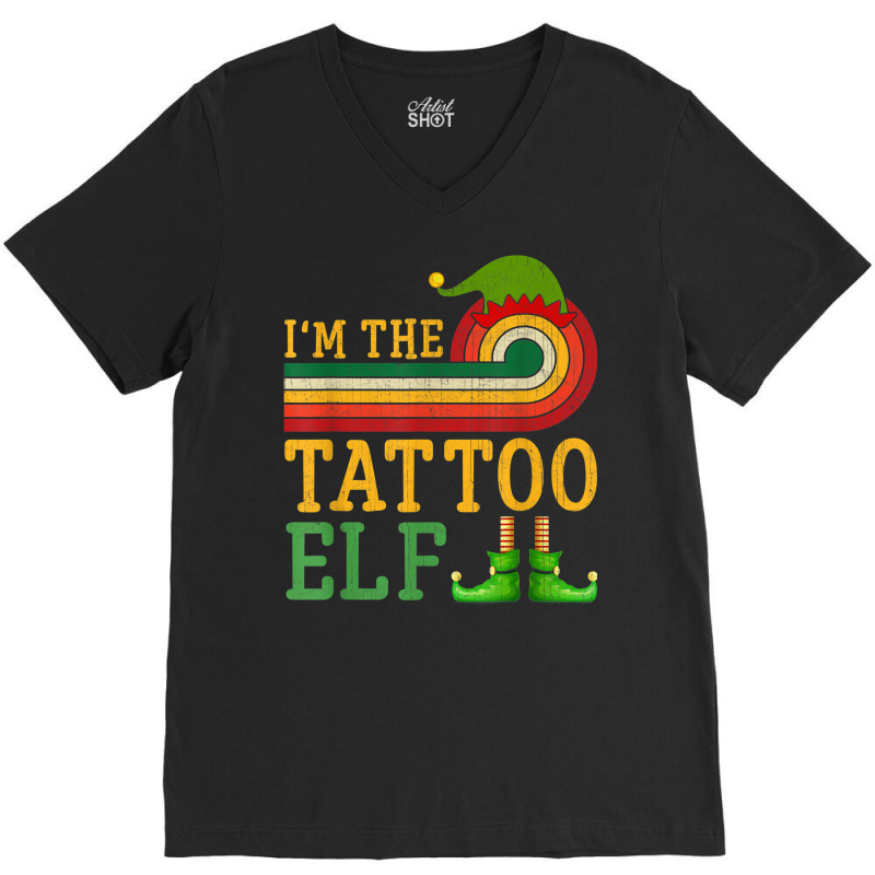 I'm The Tattoo Elf Matching Group Christmas Party Pajama V-neck Tee | Artistshot