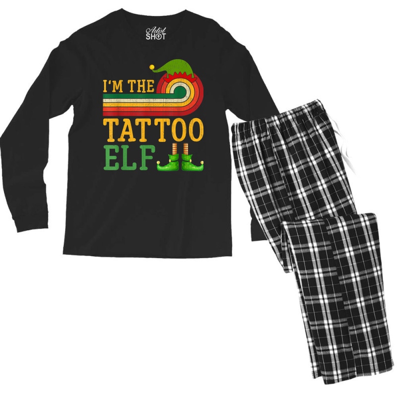 I'm The Tattoo Elf Matching Group Christmas Party Pajama Men's Long Sleeve Pajama Set | Artistshot