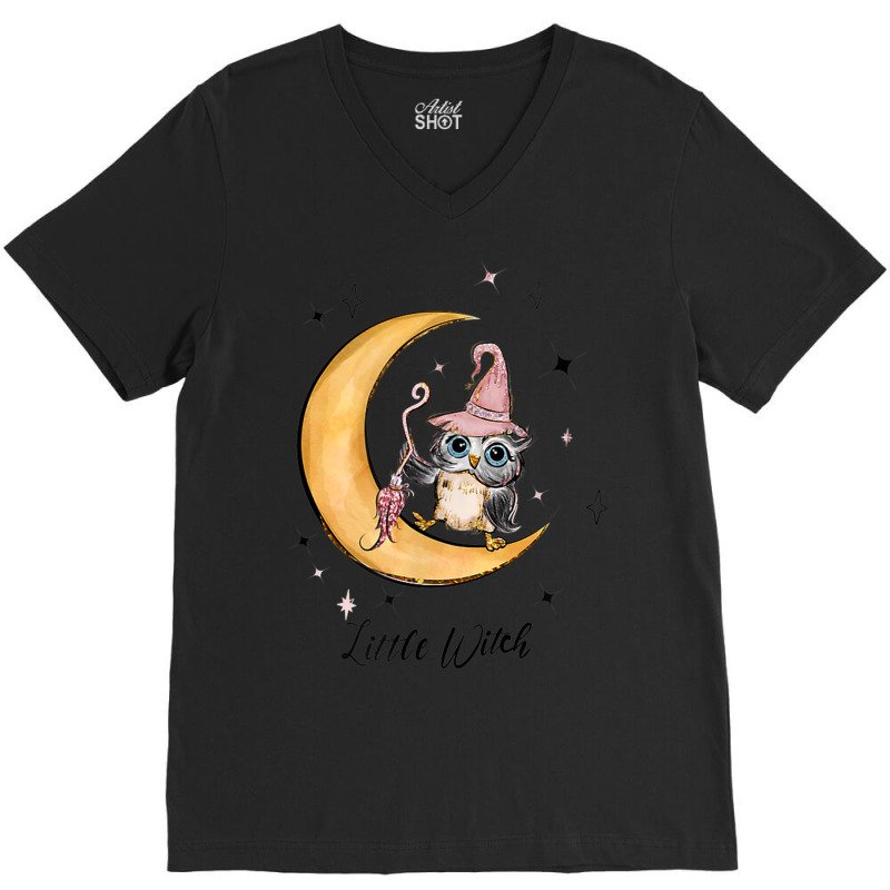 Little Witch Funny Halloween Gifts V-neck Tee | Artistshot