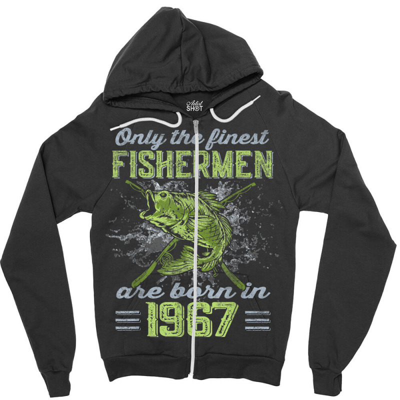 Finest Fishermen Born 1967 Largemouth Bass 55th Birthday Zipper Hoodie | Artistshot