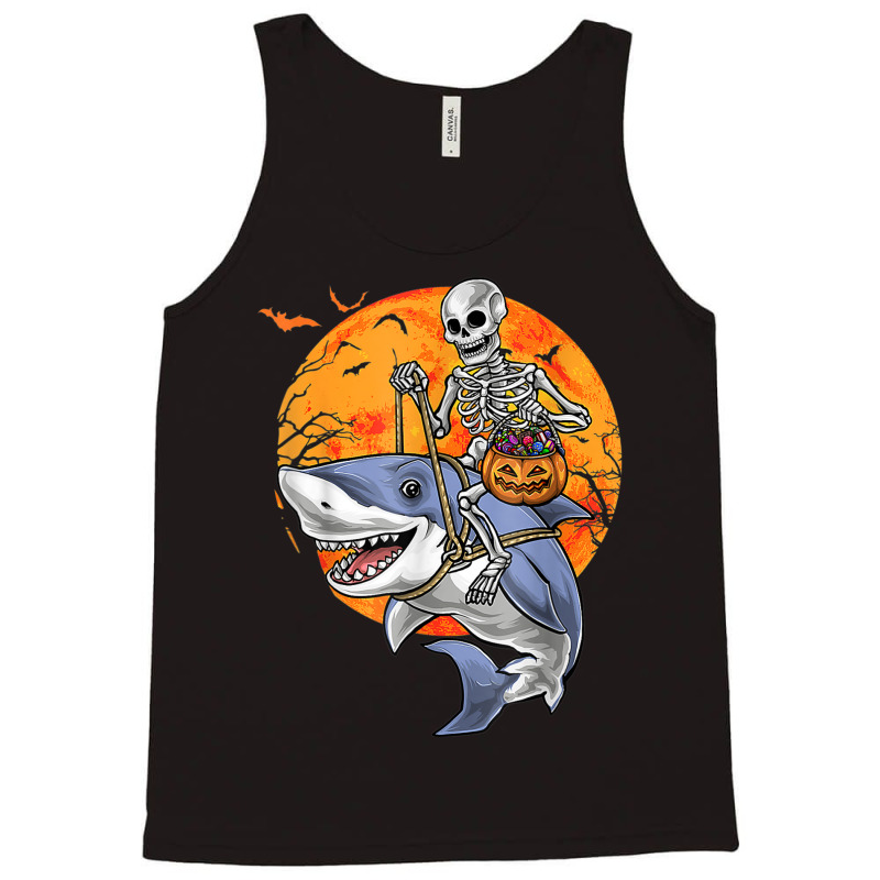 Halloween Skeleton Shark Kids Boys Girls Funny Halloween Tank Top | Artistshot