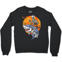 Halloween Skeleton Shark Kids Boys Girls Funny Halloween Crewneck Sweatshirt | Artistshot