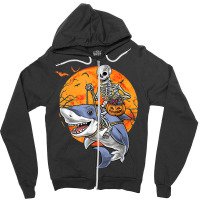 Halloween Skeleton Shark Kids Boys Girls Funny Halloween Zipper Hoodie | Artistshot