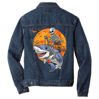 Halloween Skeleton Shark Kids Boys Girls Funny Halloween Men Denim Jacket | Artistshot