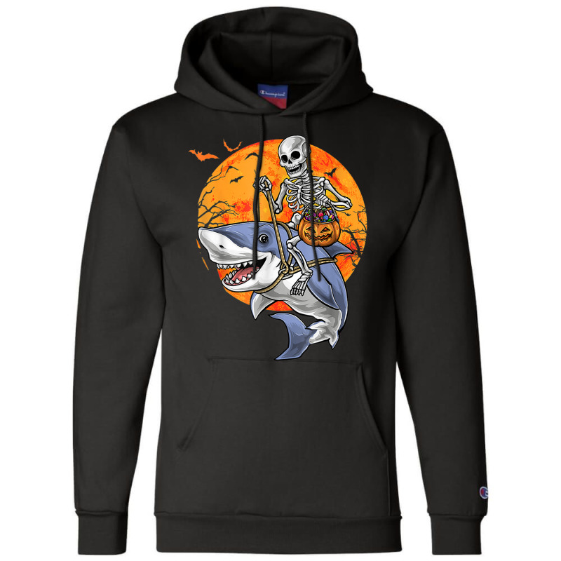 Halloween Skeleton Shark Kids Boys Girls Funny Halloween Champion Hoodie | Artistshot