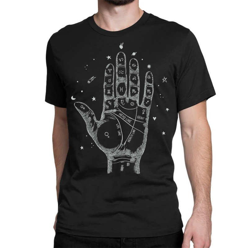 Last Minute Halloween Palmistry Zodiac Psychic Classic T-shirt by Outpost | Artistshot