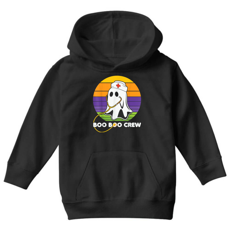 Vintage Boo Boo Crew Funny Nurse Halloween Ghost Costume Youth Hoodie by Color | Artistshot