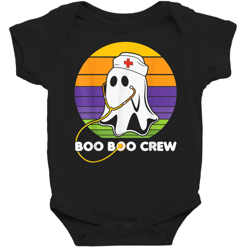 Vintage Boo Boo Crew Funny Nurse Halloween Ghost Costume Baby Bodysuit by Color | Artistshot