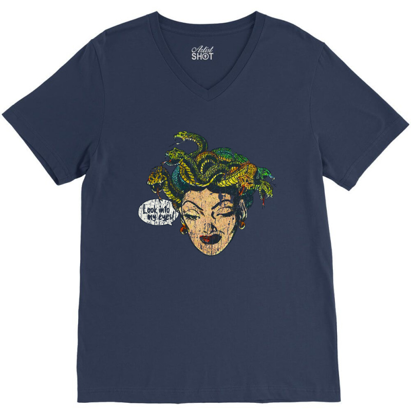 Medusa Look Into My Eyes Vintage V-Neck Tee by jamal99 | Artistshot