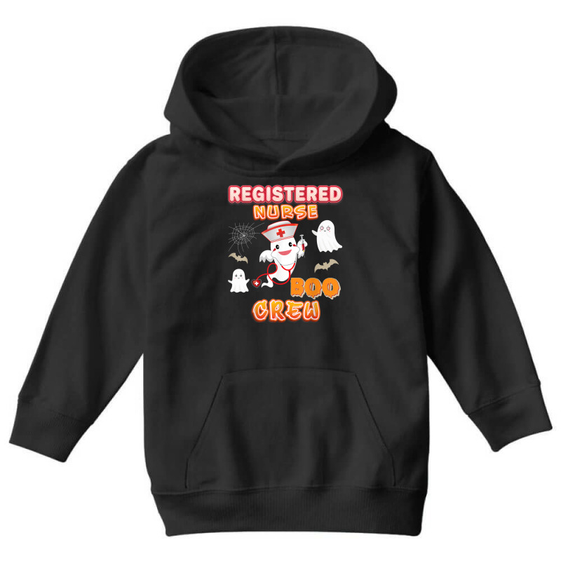 Registered Nurse Boo Crew Halloween Ghost Witch Pumpkin Youth Hoodie by Sombre | Artistshot