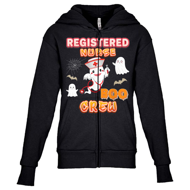 Registered Nurse Boo Crew Halloween Ghost Witch Pumpkin Youth Zipper Hoodie by Sombre | Artistshot