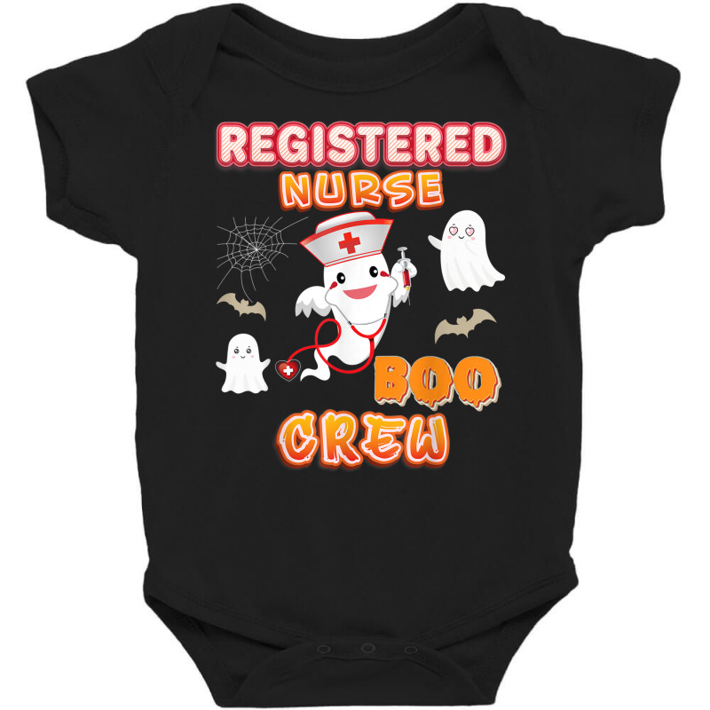 Registered Nurse Boo Crew Halloween Ghost Witch Pumpkin Baby Bodysuit by Sombre | Artistshot