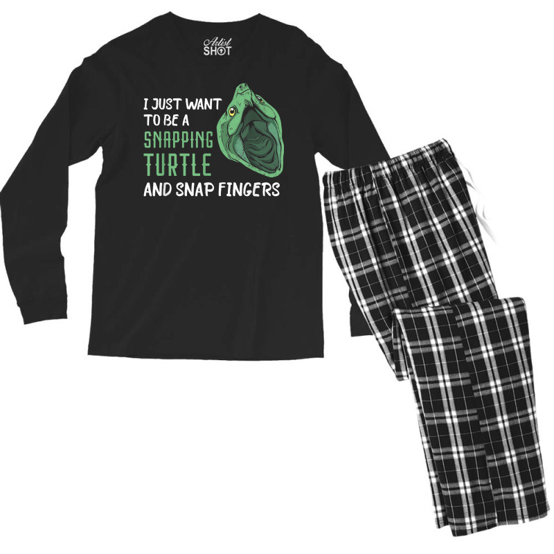 Snapping Turtle Snap Fingers Aligator Snapping Turtle Men's Long Sleeve Pajama Set | Artistshot